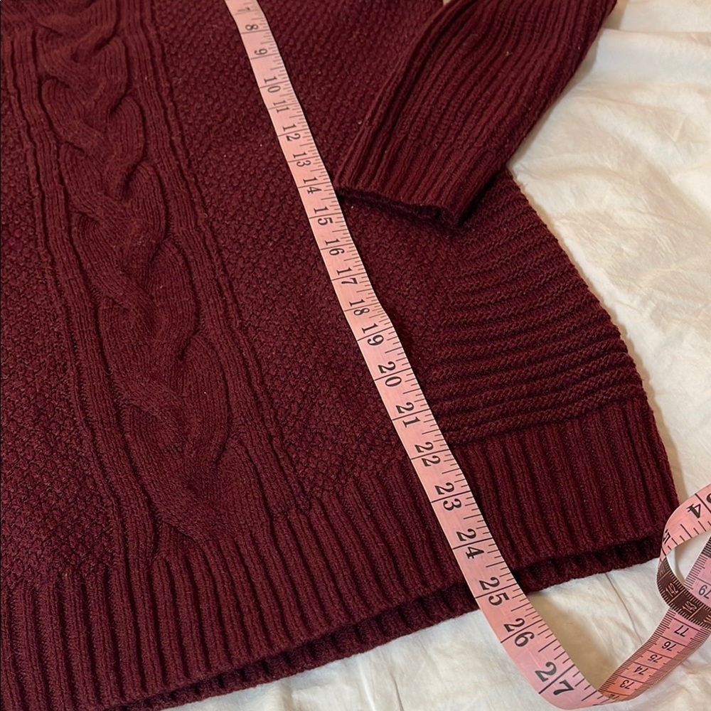 Arizona Jean Company Women's Burgundy Cable Knit Sweater Size Medium - Picture 5 of 7
